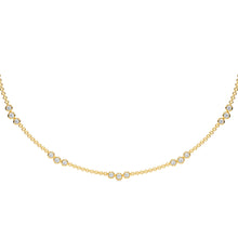 Load image into Gallery viewer, Shirin - three diamond pedant choker necklace in bezel-set