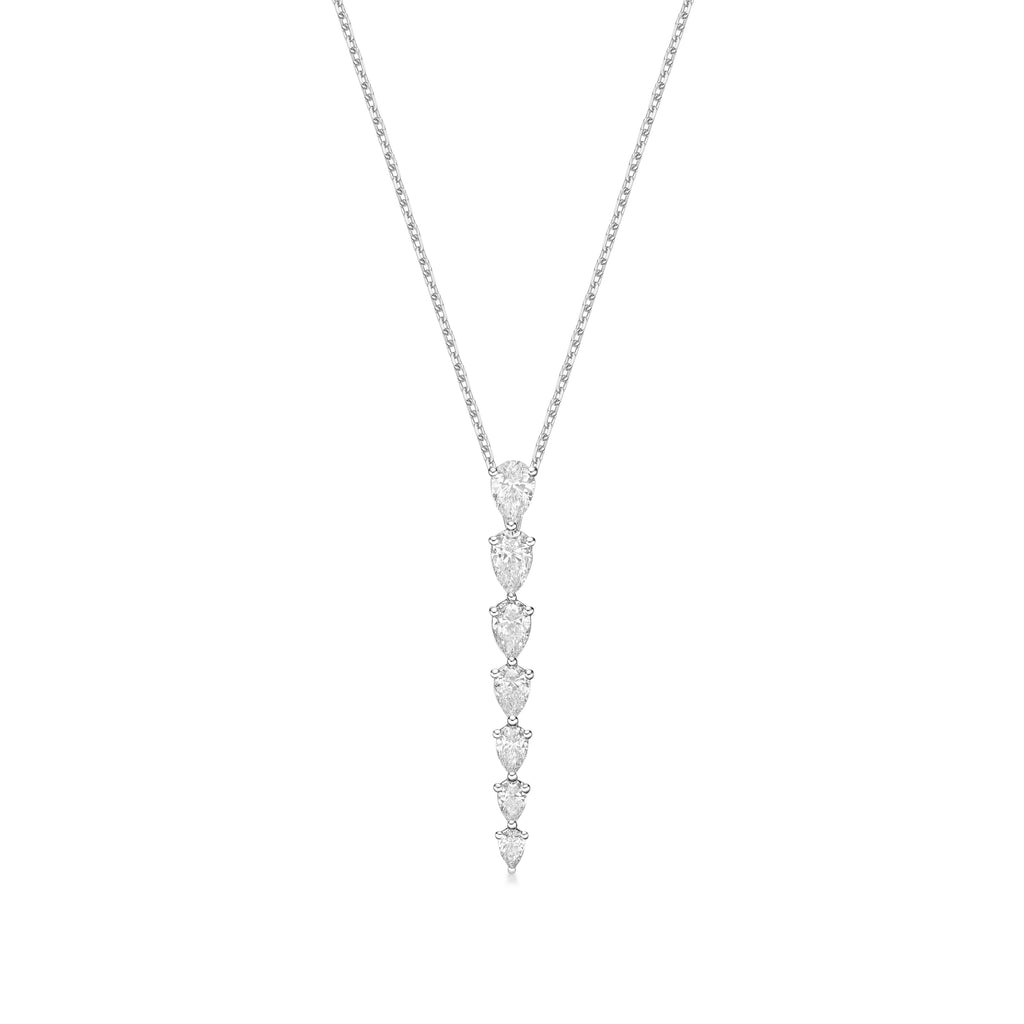 Amanda - graduated pear shape diamond pendant