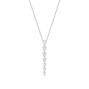 Amanda - graduated pear shape diamond pendant