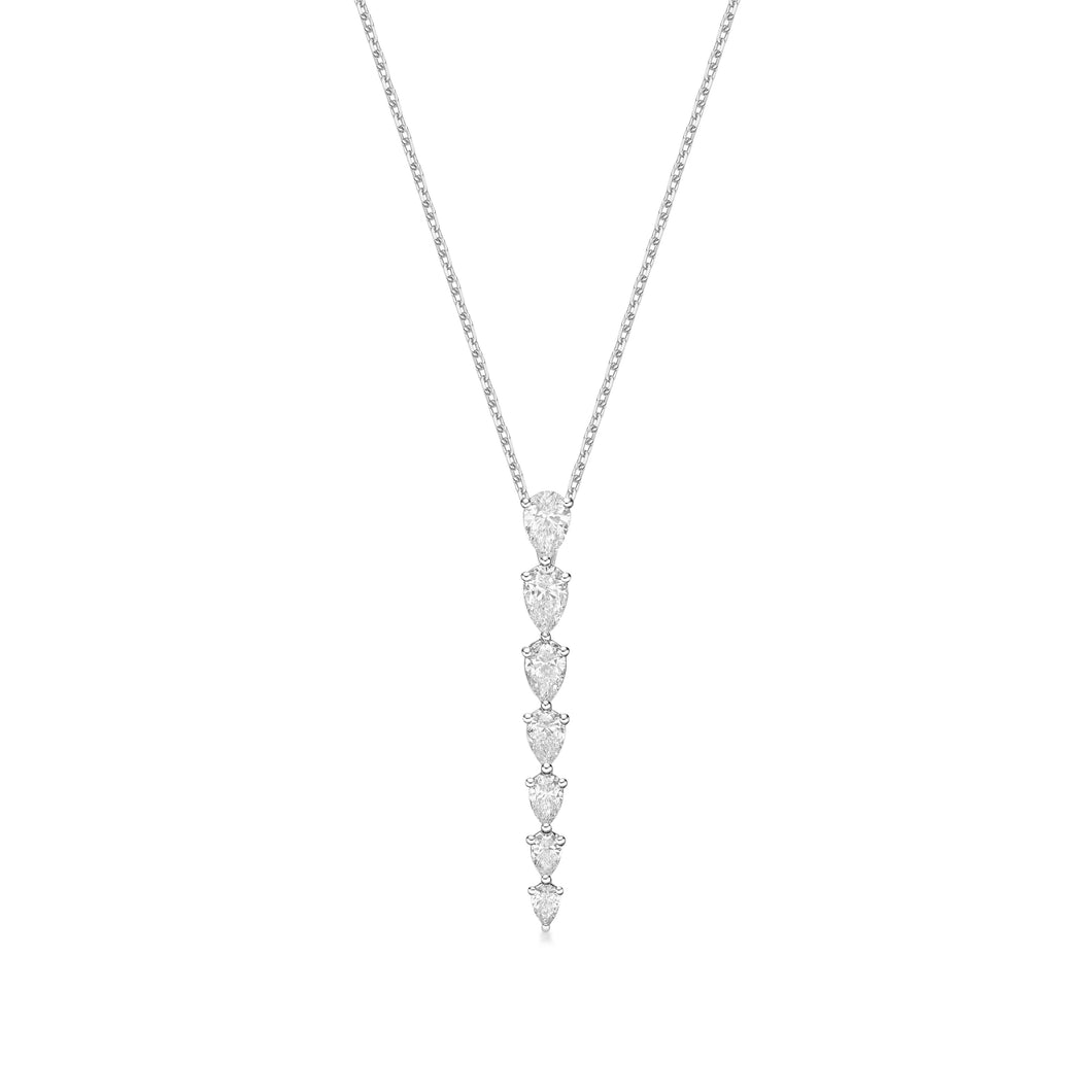 Amanda - graduated pear shape diamond pendant