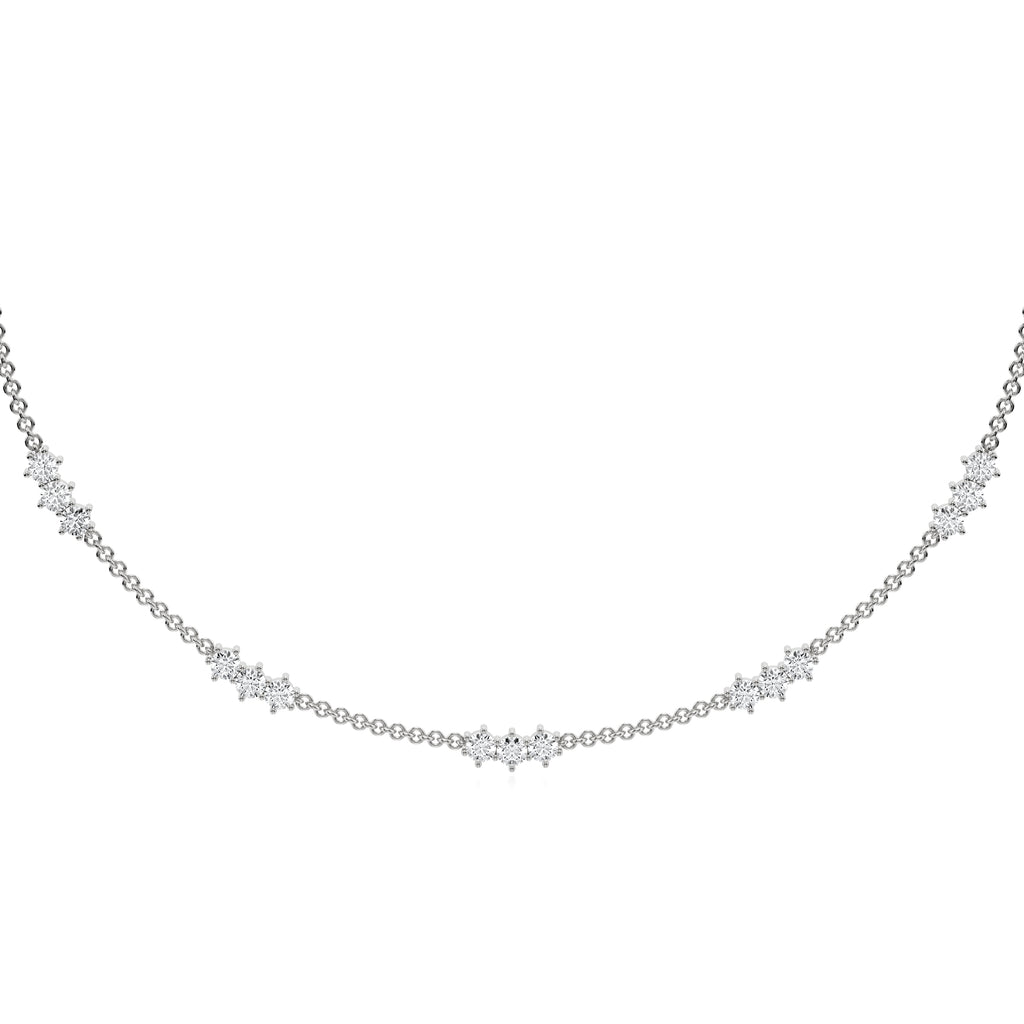 Farah - three diamond pendant choker necklace