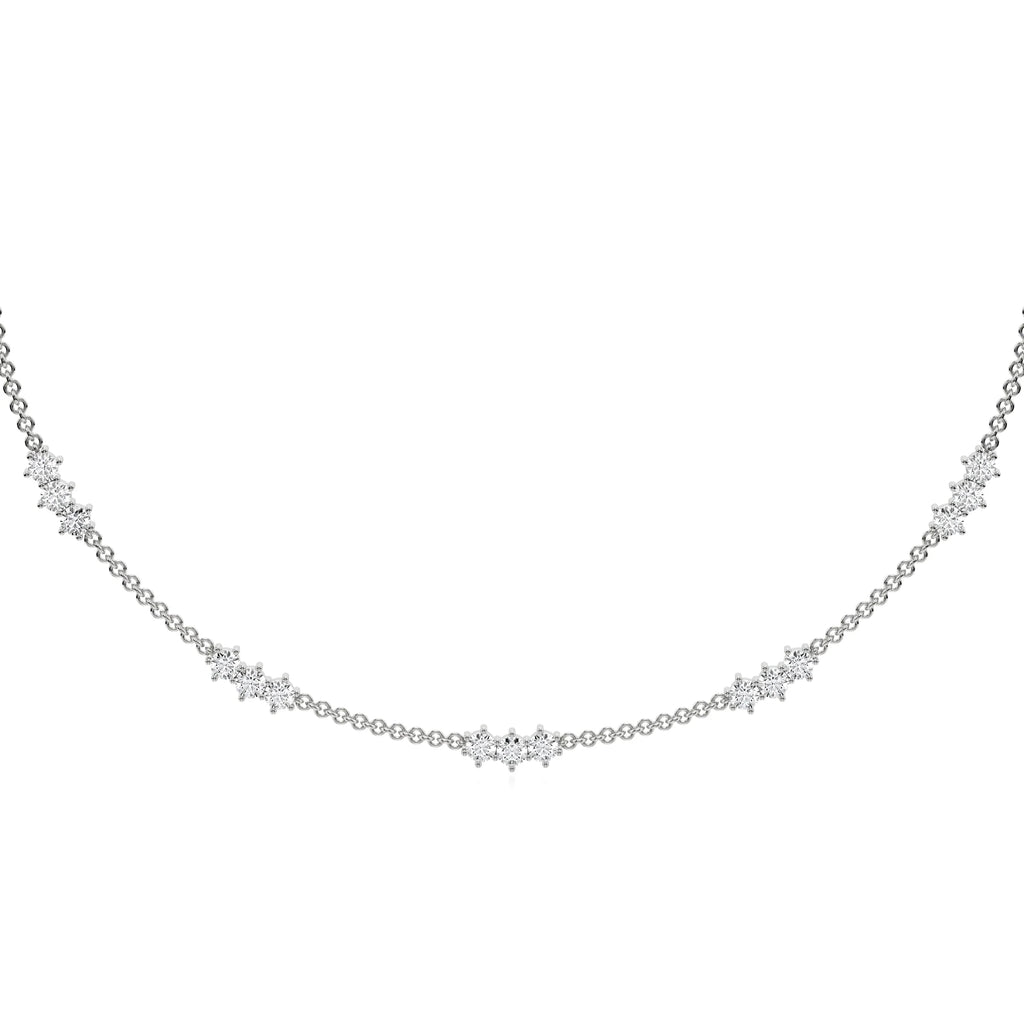 Farah - three diamond pendant choker necklace