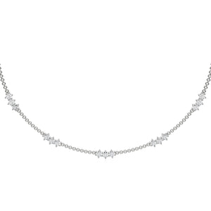 Farah - three diamond pendant choker necklace