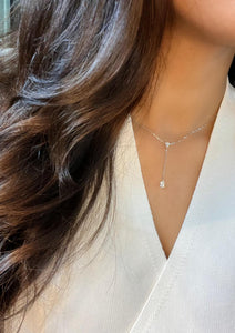 Lara - pear shape drop diamond necklace