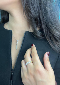 Amanda - graduated pear shape diamond pendant