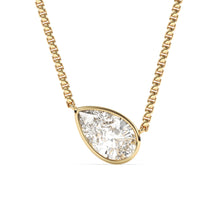將圖片載入圖庫檢視器 Karen - bezel set pear shape diamond pendant
