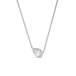 Karen - bezel set pear shape diamond pendant