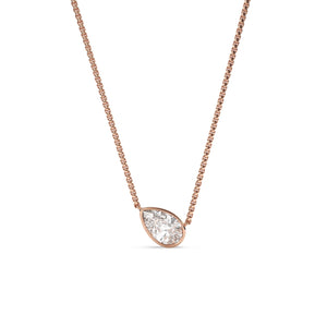 Karen - bezel set pear shape diamond pendant