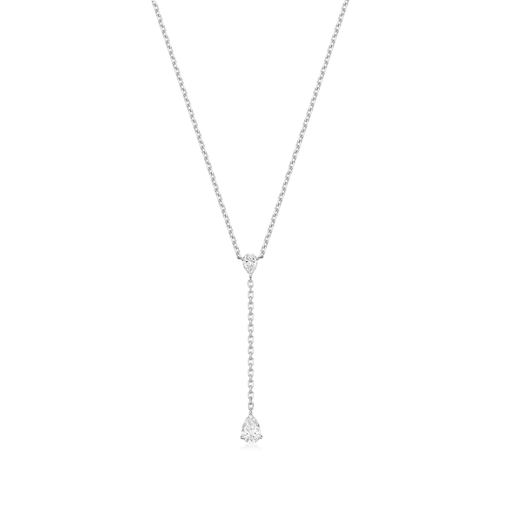 Lara - pear shape drop diamond necklace