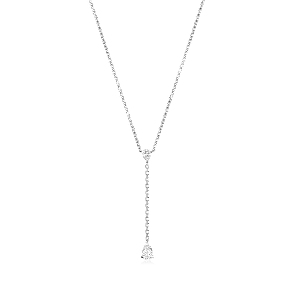 Lara - pear shape drop diamond necklace