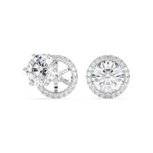 將圖片載入圖庫檢視器 Vivian - round brilliant removable halo stud earrings

