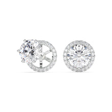 Load image into Gallery viewer, Vivian - round brilliant removable halo stud earrings
