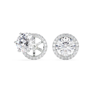 Vivian - round brilliant removable halo stud earrings