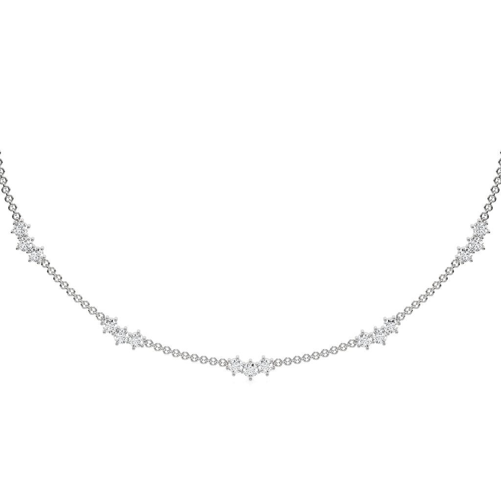 Mahnaz - graduating three diamond pendant choker necklace