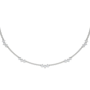 Mahnaz - graduating three diamond pendant choker necklace