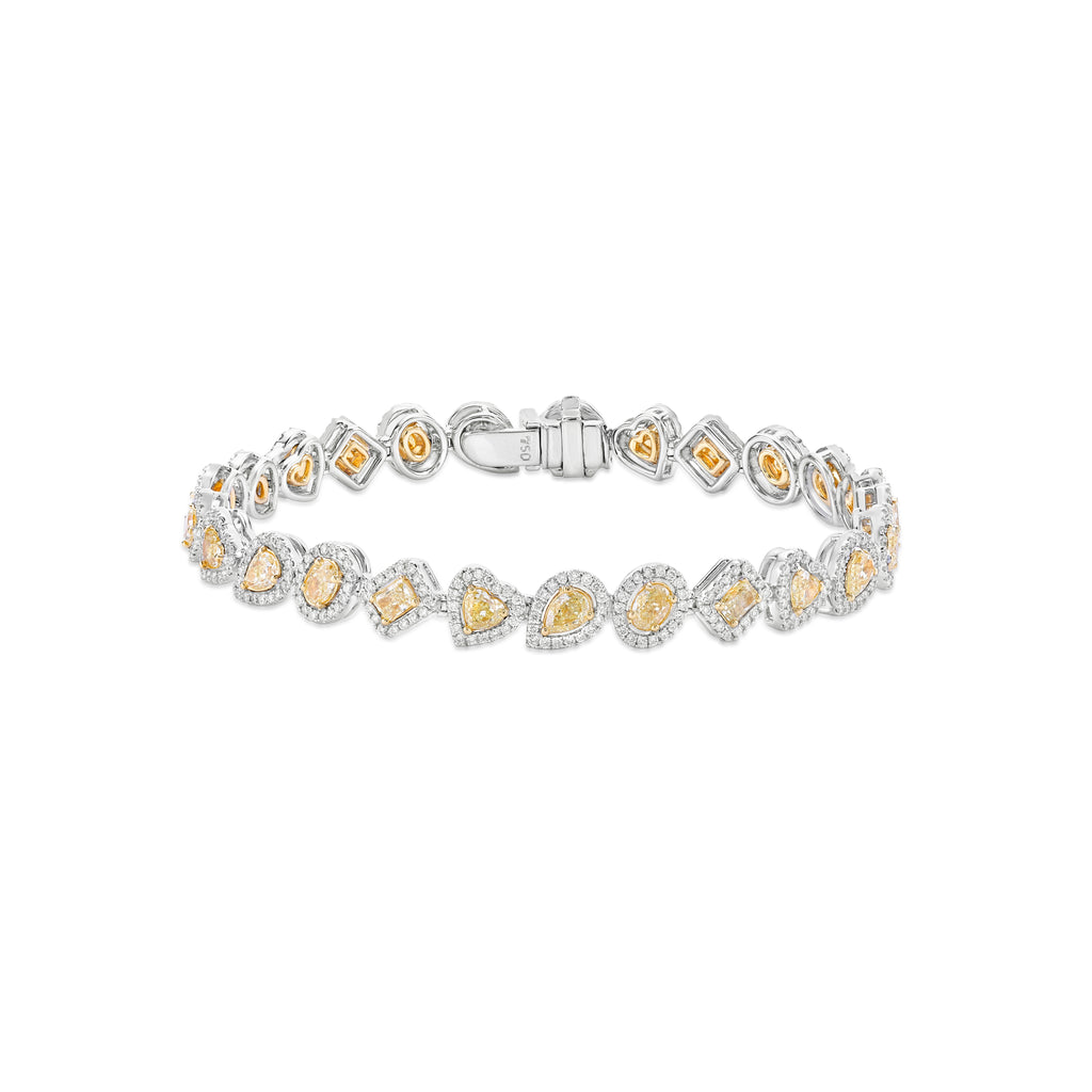 Nataliya - fancy shapes in fancy yellow diamond bracelet