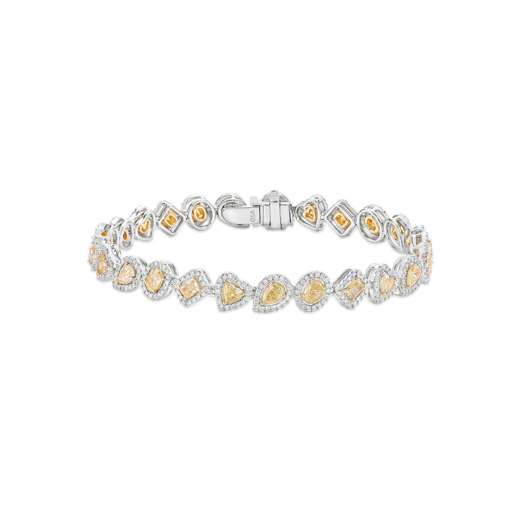 Nataliya - fancy shapes in fancy yellow diamond bracelet