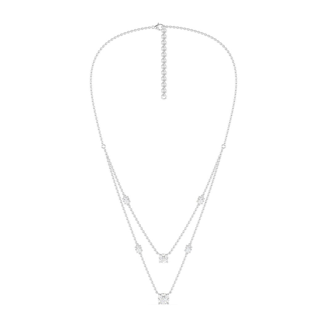 Nikita- round diamond layered diamond necklace