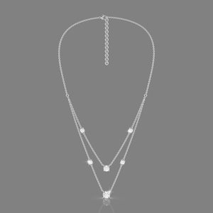 Nikita- round diamond layered diamond necklace