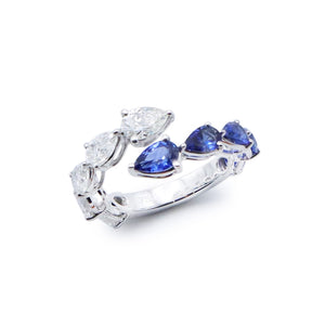 Nina - blue sapphire and white diamond ring