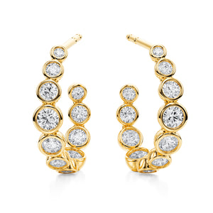 Niva - bezel set diamond hoops