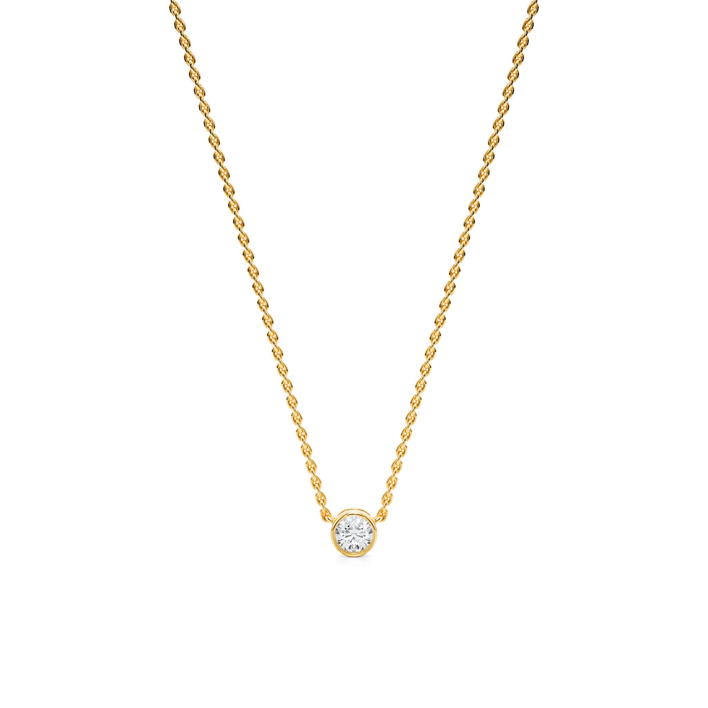 Selina - bezel set diamond pendant