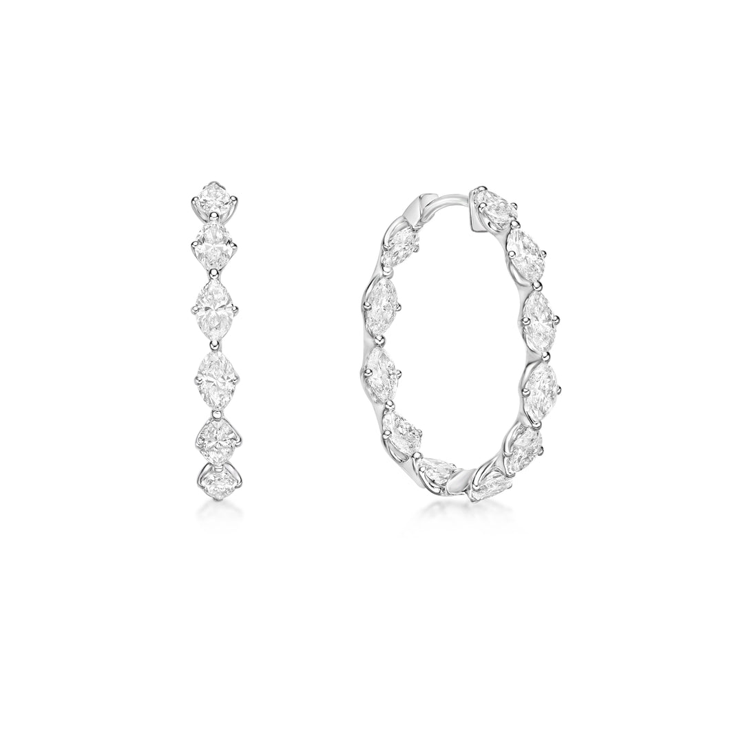 Sharice - marquise hoop diamond earrings