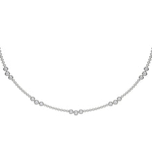 Load image into Gallery viewer, Shirin - three diamond pedant choker necklace in bezel-set
