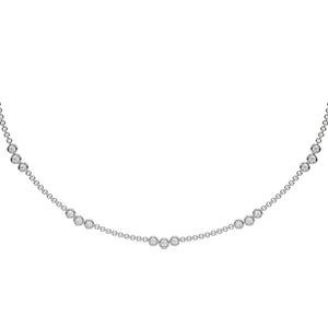 Shirin - three diamond pedant choker necklace in bezel-set