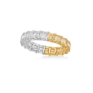 Solana - white and fancy yellow eternity diamond ring