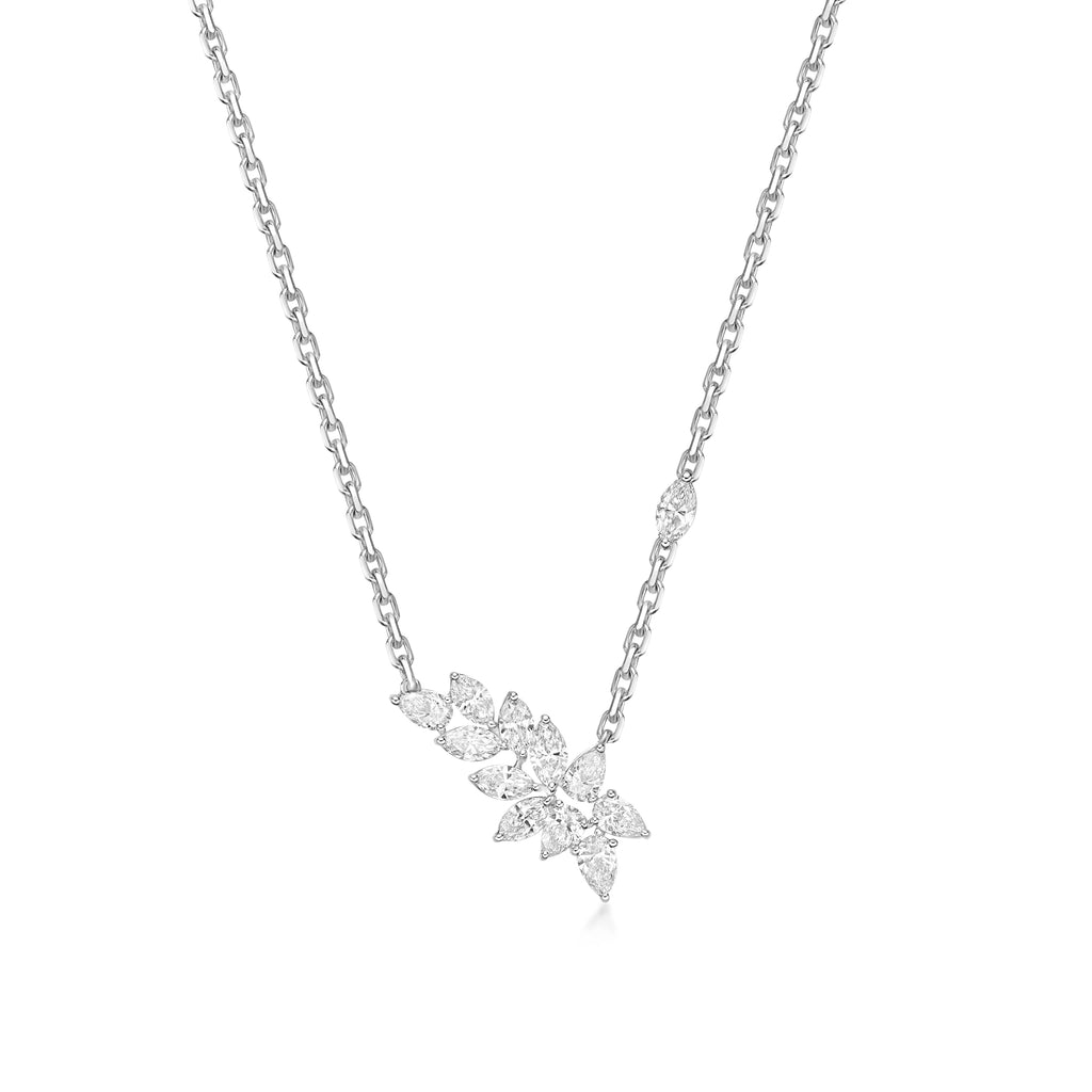 Tina - feather abstract diamond pendant