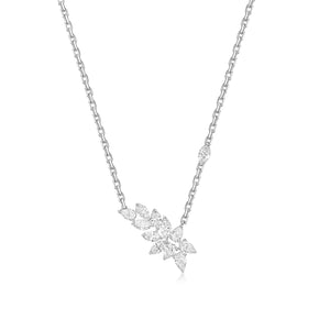 Tina - feather abstract diamond pendant