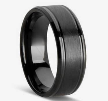 Tyrone - men's black platinum ring