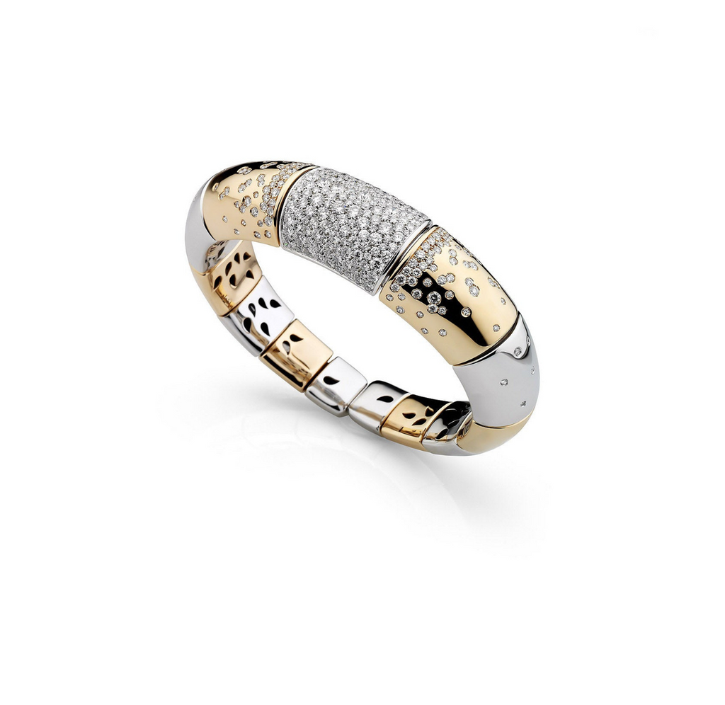 Bracciale - two tone gold bangle with diamonds