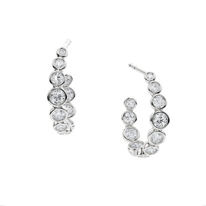 Niva - bezel set diamond hoops