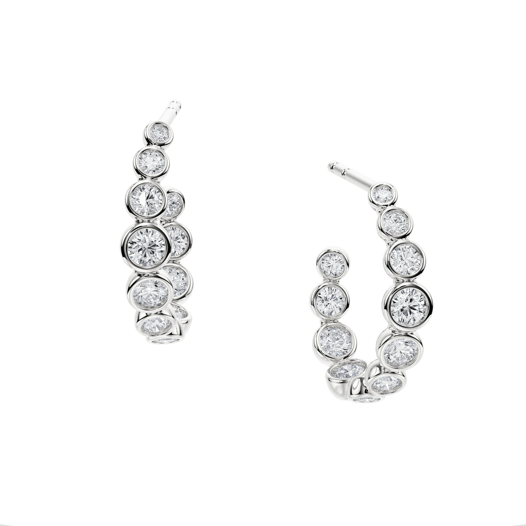 Niva - bezel set diamond hoops