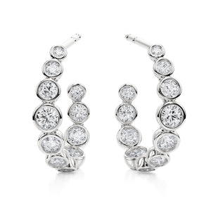 Niva - bezel set diamond hoops