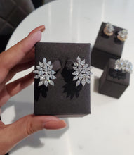 Load image into Gallery viewer, Iris - diamond cluster earrings
