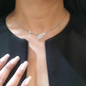 Tina - feather abstract diamond pendant