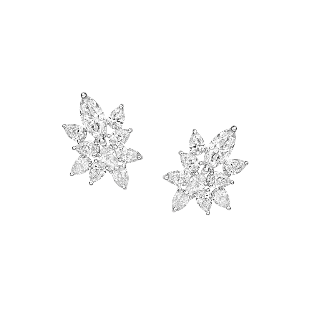 Olivia - diamond cluster earrings