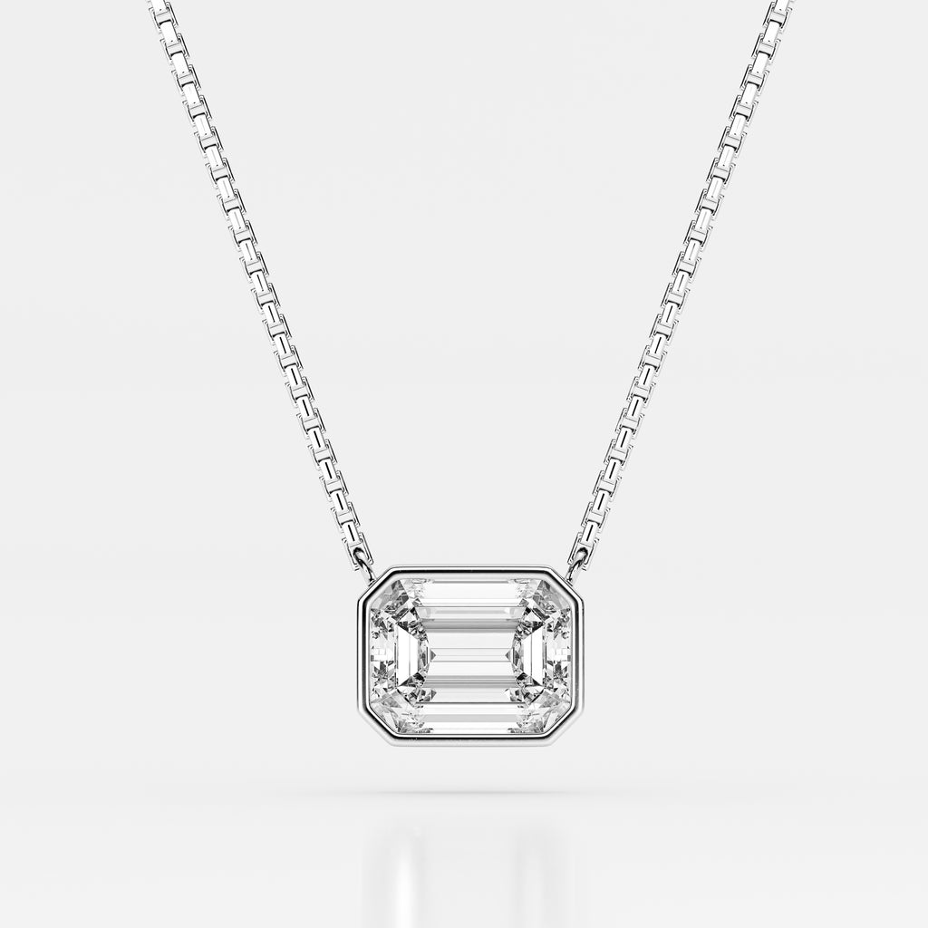 Sheen - emerald cut diamond pendant