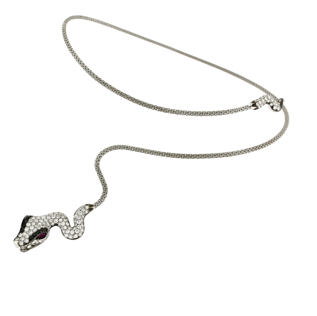 Snake White Twist Nature Necklace