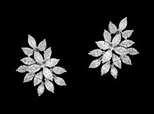 Load image into Gallery viewer, Iris - diamond cluster earrings
