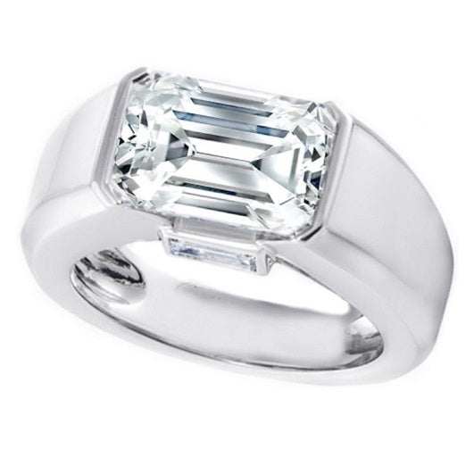 Warren - men's emerald cut diamond ring