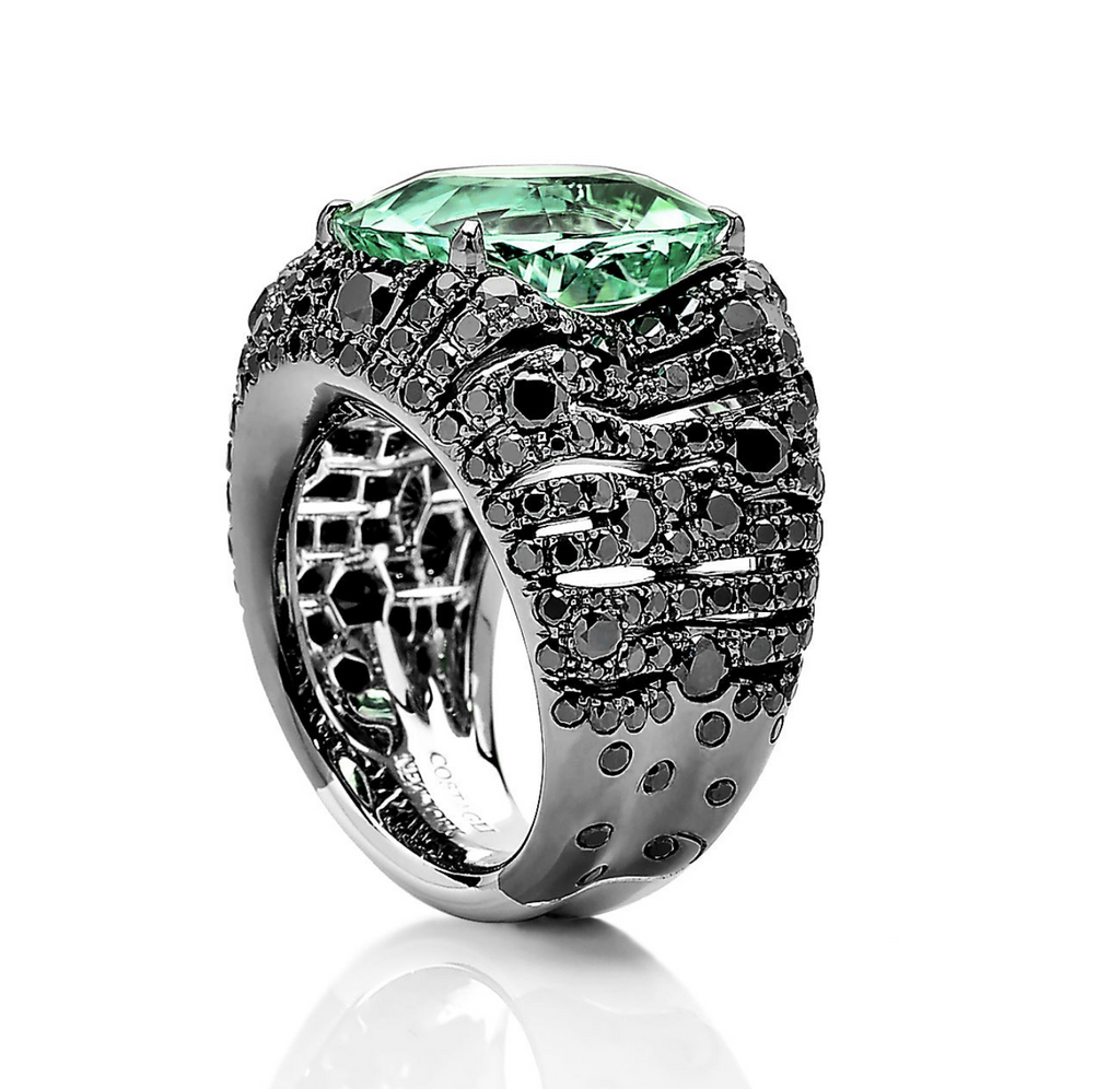 Mint Tourmaline Diamond Ring 