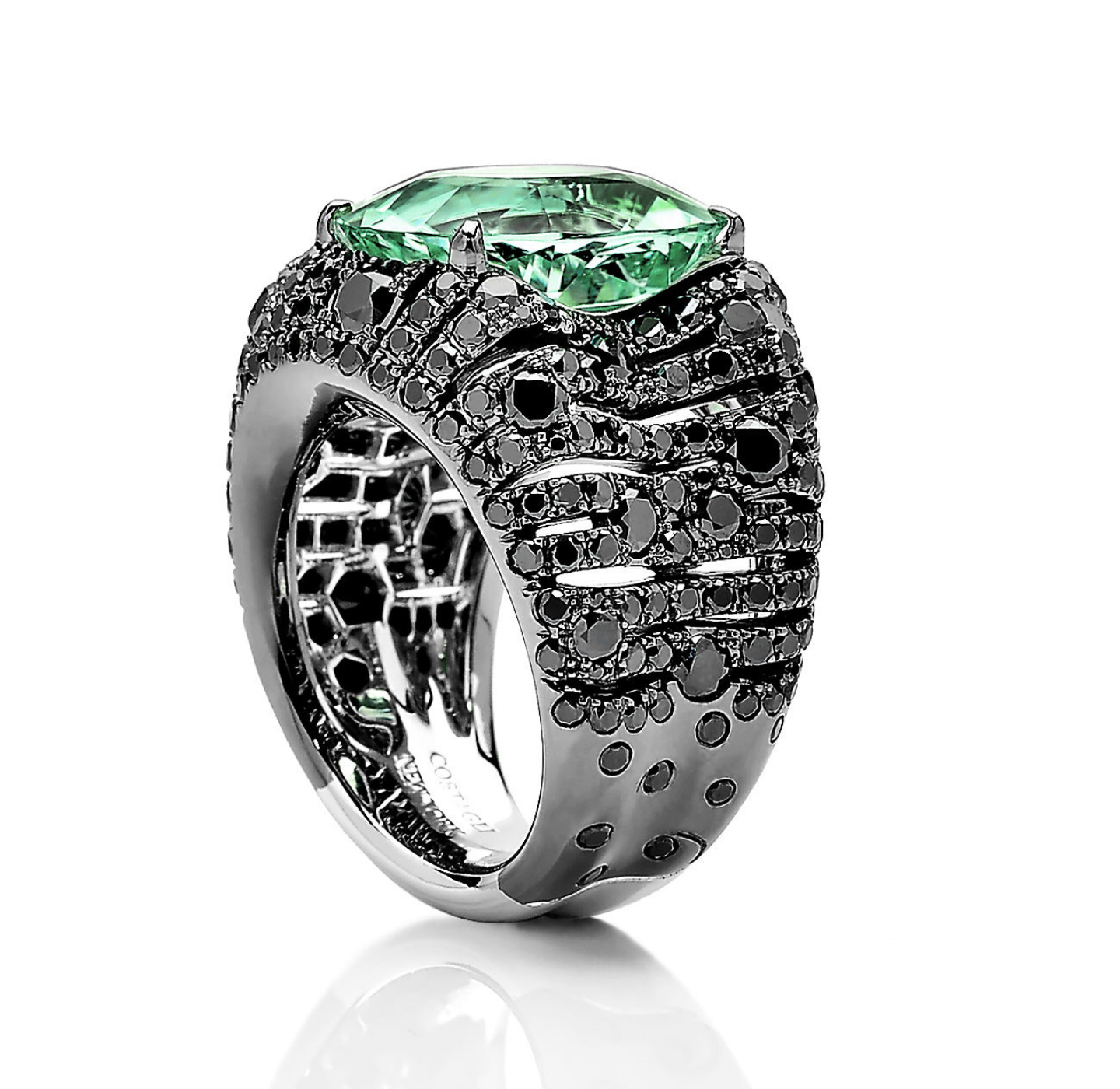 Mint Tourmaline Diamond Ring